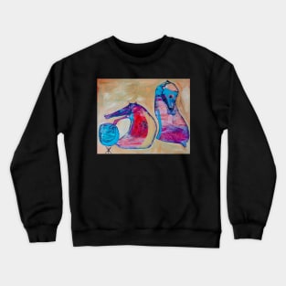 A couple of rat terriers grilling veg. Crewneck Sweatshirt